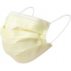 10 x Yellow Disposable Face Masks 3 Ply Surgical Face Covers