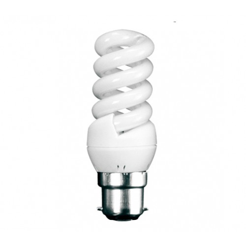 11w Bayonet / BC Extra Mini Low Energy CFL Spiral Light Bulb (Daylight)