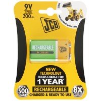 JCB 9V PP3 NiMH 200mAh Rechargeable Battery